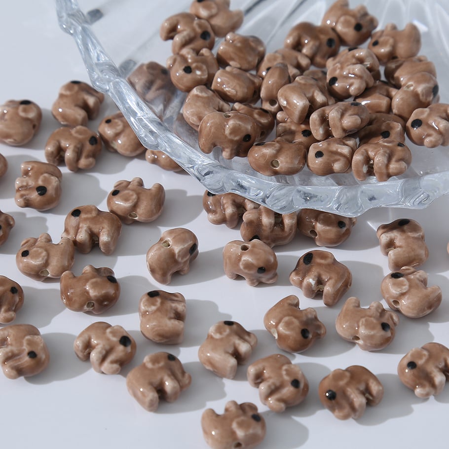 1 Piece Brown Series Ceramics DIY Jewelry Bead