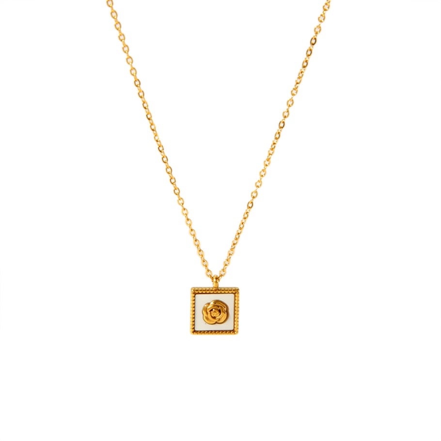 1 Paar Simple Series Tägliche geometrische Edelstahl Gold Farbe Zirkon Unisex Anhänger Halsketten Bild3