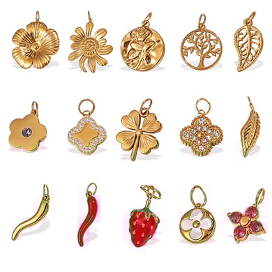 Clover Stainless Steel Gold Color DIY Pendants h5 Picture4