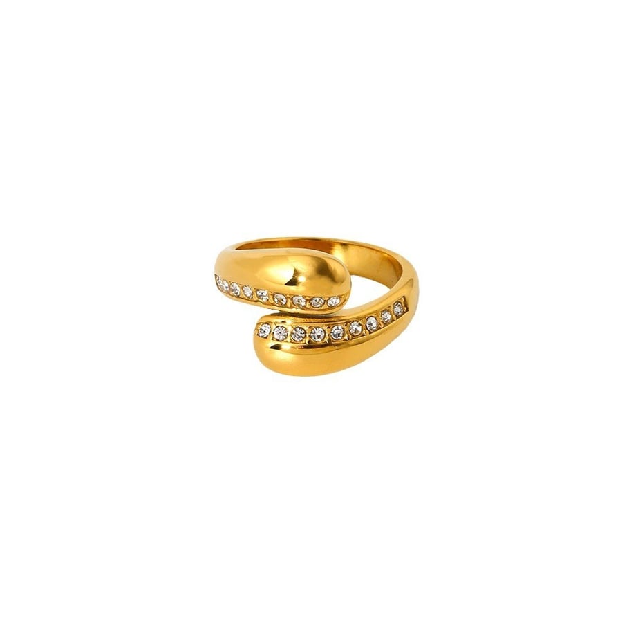 Anillos apilables de acero inoxidable elegantes de estilo lujoso Imagen5