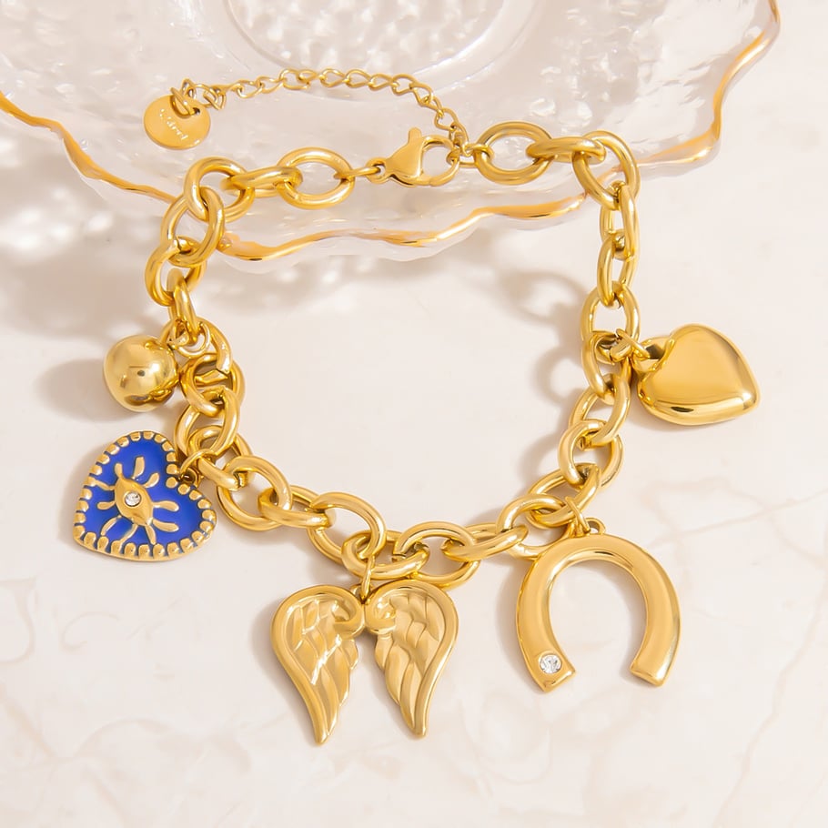 Exquisite Cross Stainless Steel Gold Color Women's Charm Bracelets Picture5