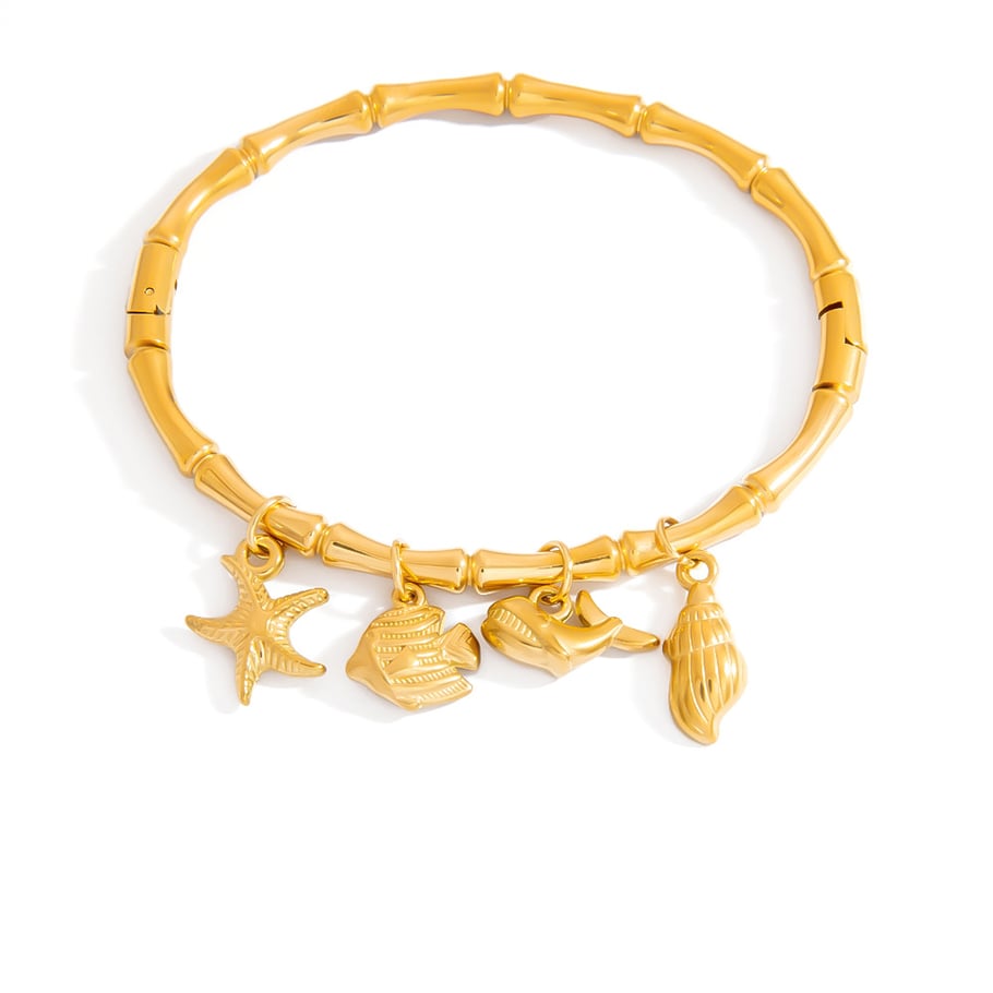 1 Piece Stylish Marine Organism Stainless Steel Gold Color Women's Charm Bracelets Picture5