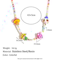 Collana in ceramica acrilica colorata - Fungo 