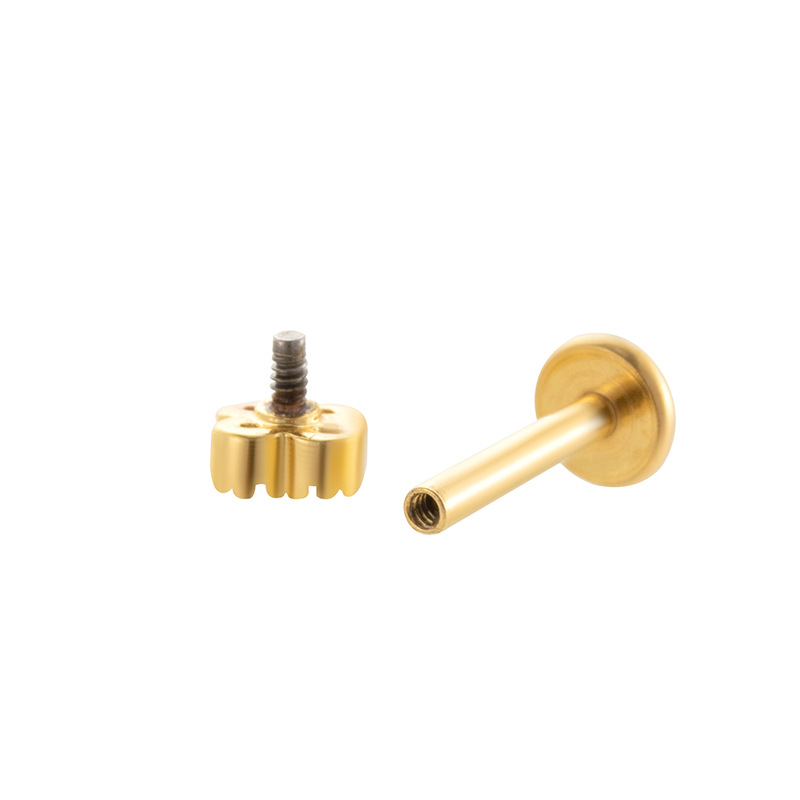 1 Pair Simple Series Simple Flower Copper   Gold Color  Zircon Women's Piercings Earrings Picture7