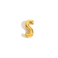 Halskette mit hohlem kleinen Buchstabenanhänger – Gold – S Bild45
