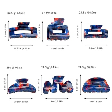 1 paio di fermagli per capelli da donna in PVC, semplici, casual e colorati h5 Immagine5