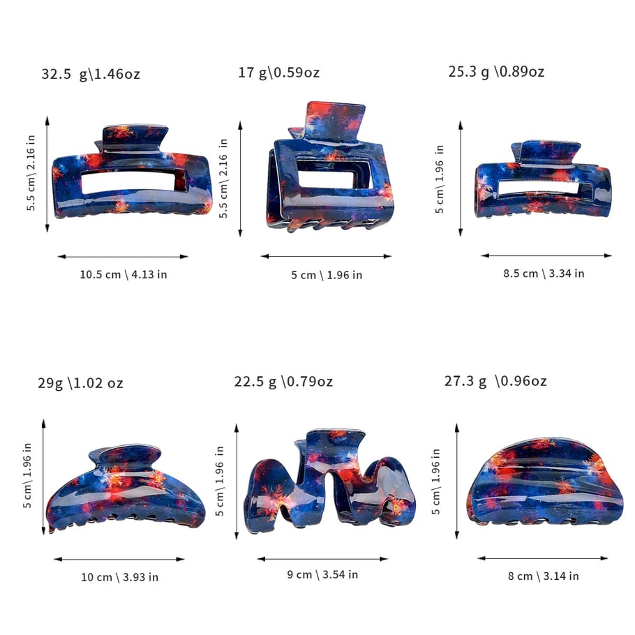 1 paio di fermagli per capelli da donna in PVC, semplici, casual e colorati Immagine5