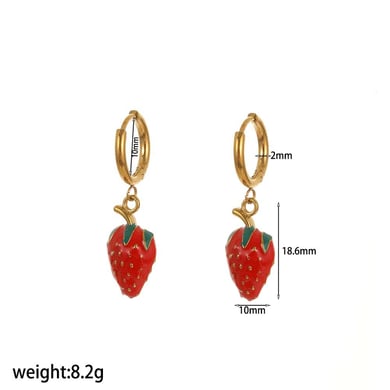 Süße Erdbeere Edelstahl Gold Farbe Ohrring Sets h5 