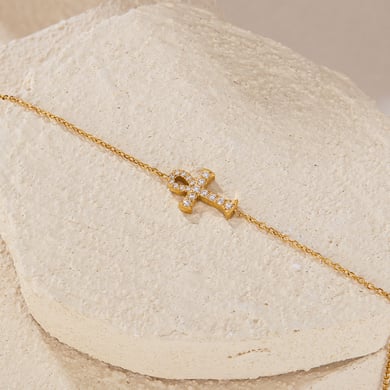 Kreuz Edelstahl Gold Farbe Charm Armbänder h5 Bild5