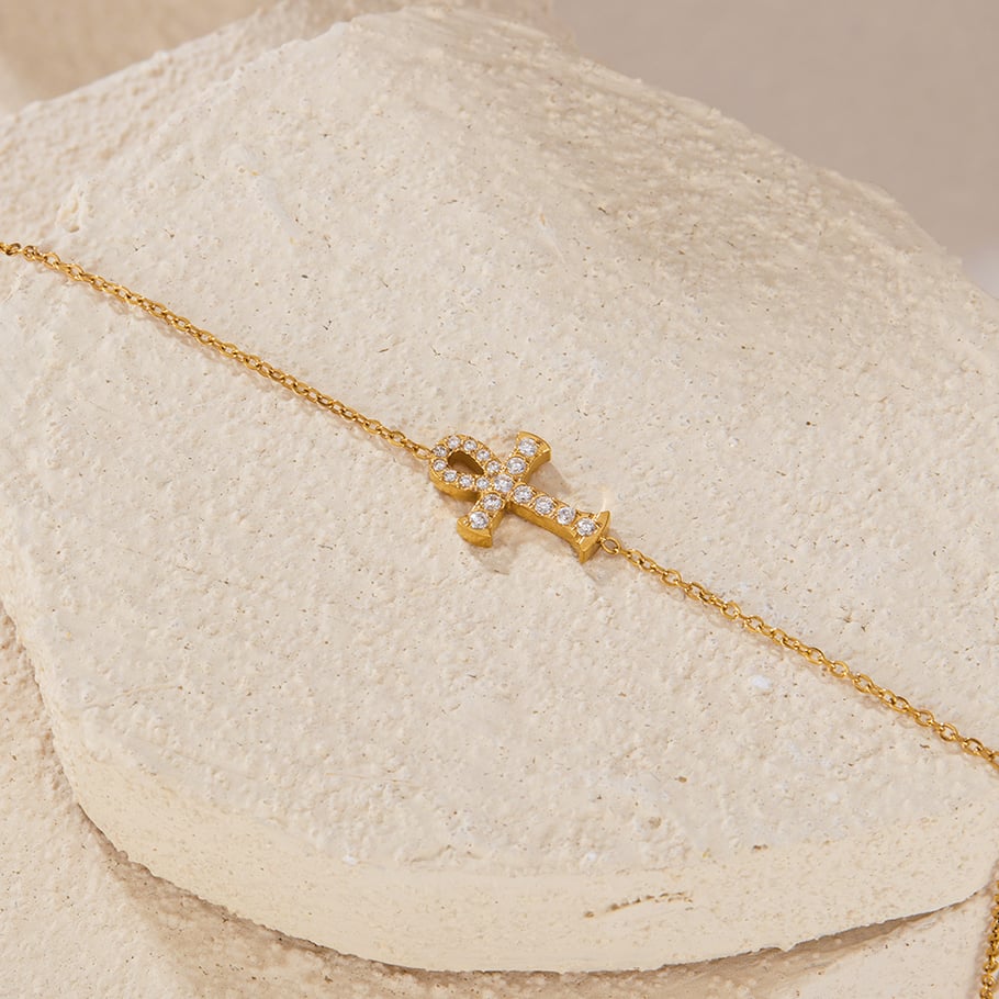 Kreuz Edelstahl Gold Farbe Charm Armbänder Bild5