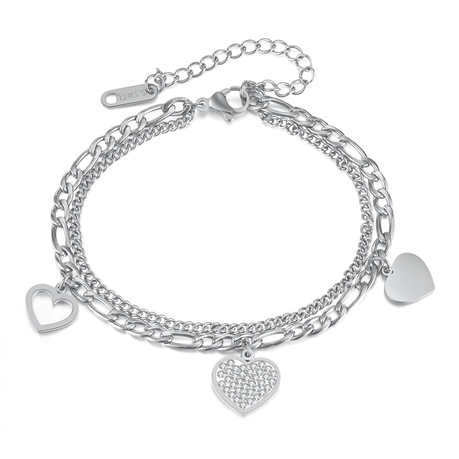 Herz Edelstahl Gold Farbe Charm Armbänder 