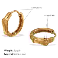 Pendientes pequeños de oro EH1059G Imagen4