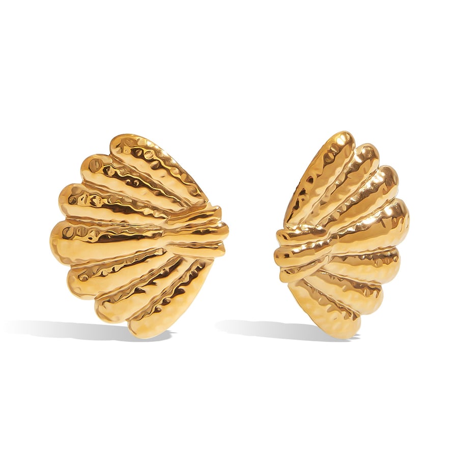 Ohrstecker aus Edelstahl mit Muscheln in Goldfarbe 