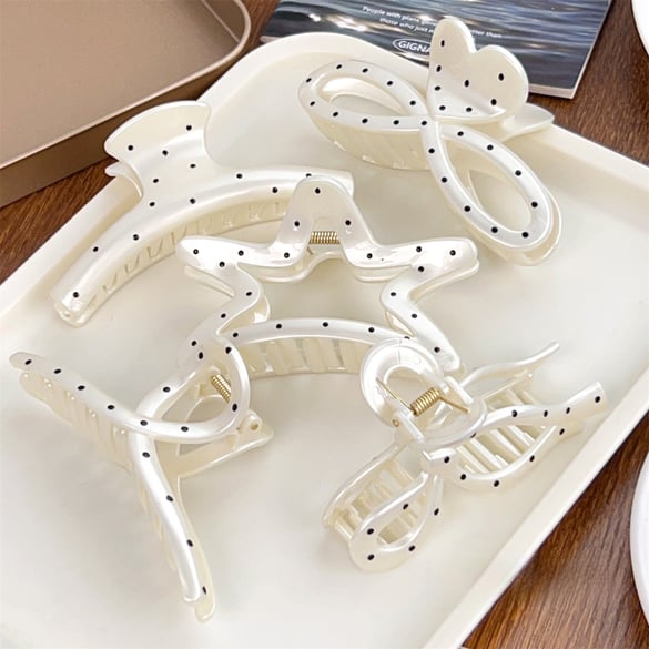 1 Piece Simple Series Elegant Polka Dots Resin Women's Hair Claws 2