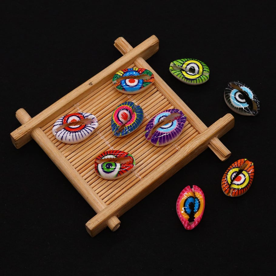 1 Piece Oil-spot Glazing Eye Conch Women's Pendants Picture3