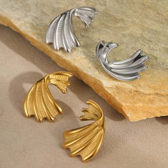 1 Pair Simple Series Daily Turtle Stainless Steel   Gold Color  Women's Stud Earrings 2