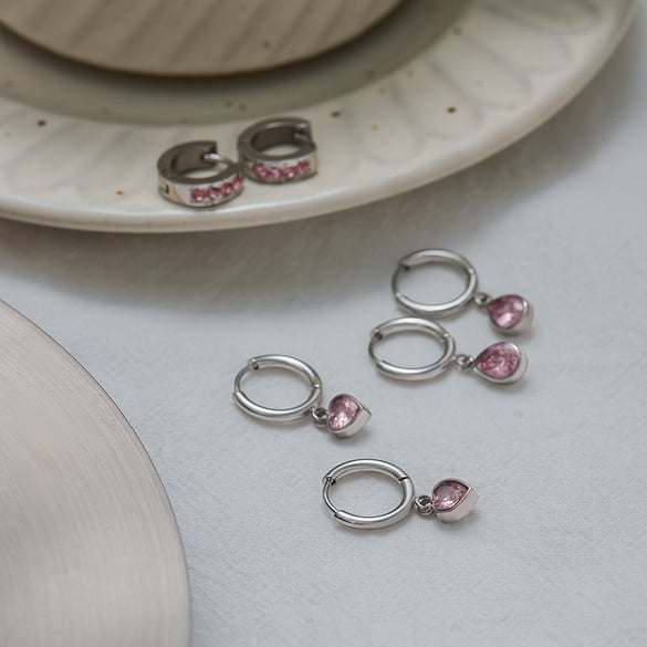 Herz-Ohrring-Sets aus Edelstahl 2