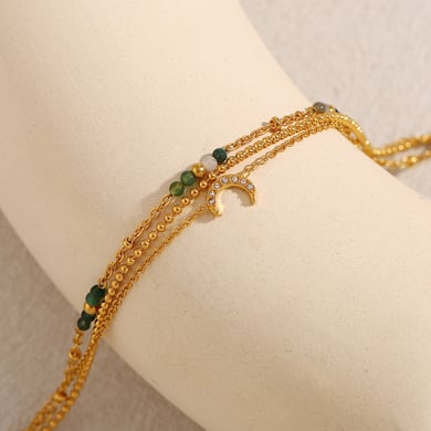 Simple Series Retro Moon roestvrijstalen dameskettingarmbanden h5 Afbeelding4