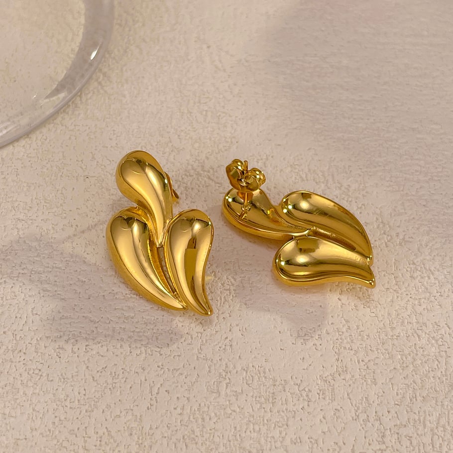 1 Paar Simple Series Daily Droplet Edelstahl Goldfarben Damen Ohrstecker Bild3