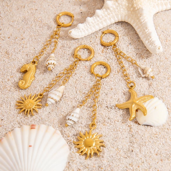 Ciondoli bikini color oro in acciaio inossidabile oceanico