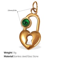 PJ528GNG Green Diamond Gold Pendant Picture2