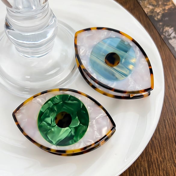 1 pince à cheveux créative et personnalisée en acétate pour femme, grands yeux 2