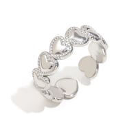 Offener Ring mit Perlenherz - Stahl Bild16
