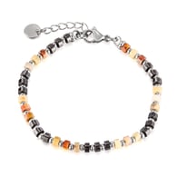 GS1699MN-Natural Stone Bracelet Crazy Agate + Black Gallstone Picture3