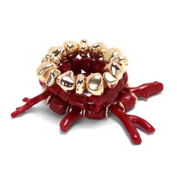 Coral Resin Statement Bracelets 2