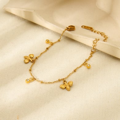 Pulseras de acero inoxidable con mariposas coloridas y de moda para mujer h5 Imagen3