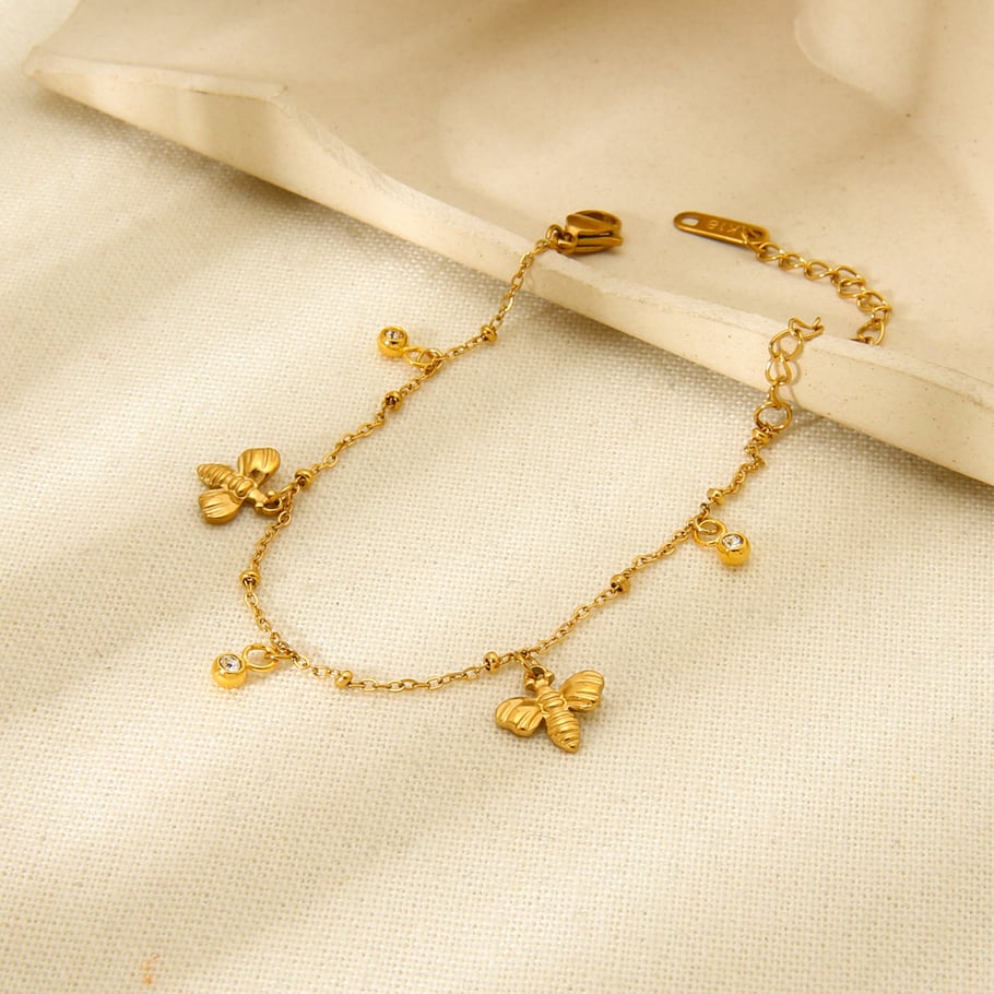 Pulseras de acero inoxidable con mariposas coloridas y de moda para mujer Imagen3