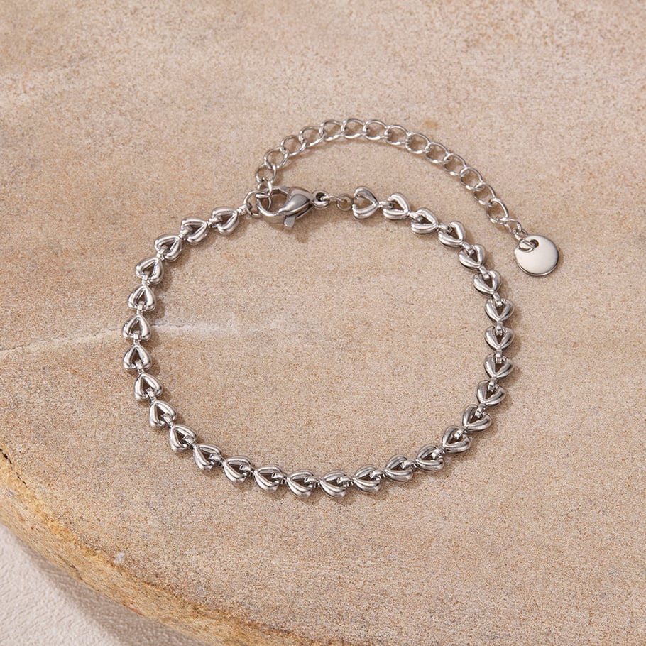 Bracelet chaîne géométrique en acier inoxydable doré pour femme, série simple, 1 pièce Image4