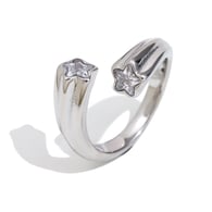 Zirkoon vijfpuntige ster open ring - staalkleur Afbeelding2