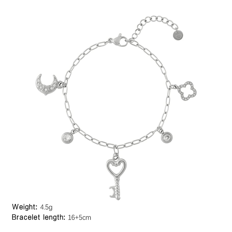 Herz Schlüssel Edelstahl Gold Farbe frauen Charm Armbänder Bild2