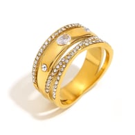 Mehrschichtiger Zirkonring – Gold – Größe 8 Bild8