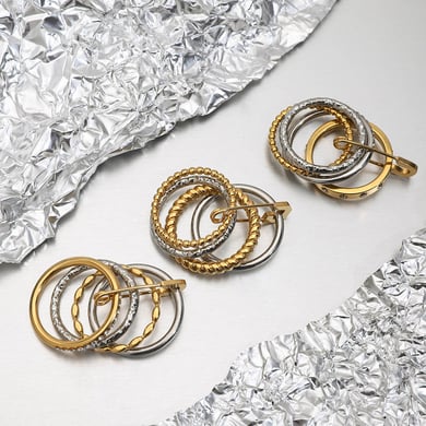 1 Paar einfache Ohrring-Sets aus Edelstahl in Stiftform in Goldfarbe für Damen h5 Bild5