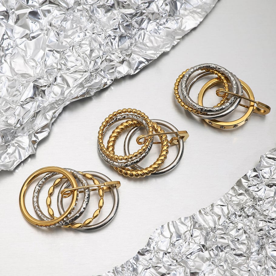 1 Paar einfache Ohrring-Sets aus Edelstahl in Stiftform in Goldfarbe für Damen Bild5