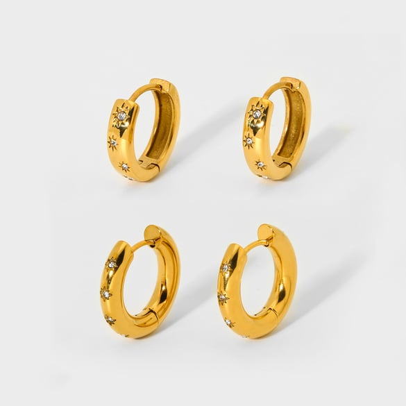 Einfache Serie Tägliche Geometrische Edelstahl Gold Farbe Ohrringe