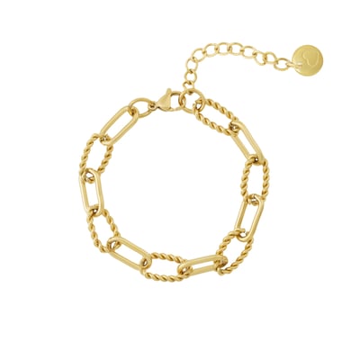 Bracelets à chaîne torsadés en acier inoxydable doré pour femme h5 