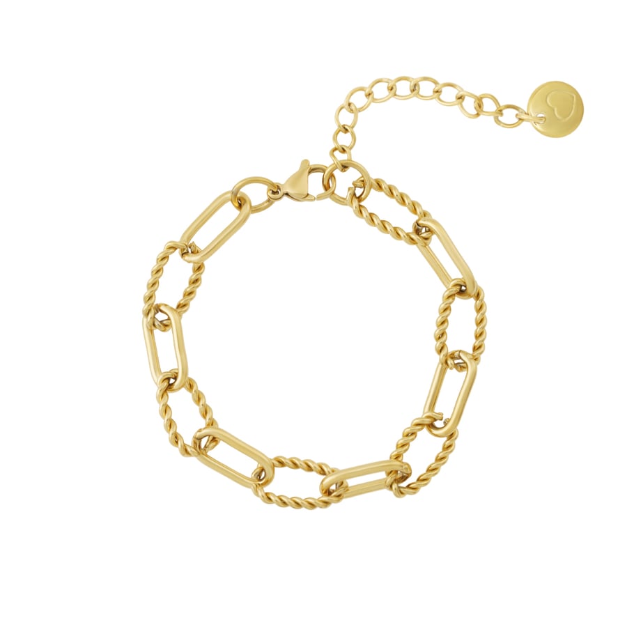 Bracelets à chaîne torsadés en acier inoxydable doré pour femme 