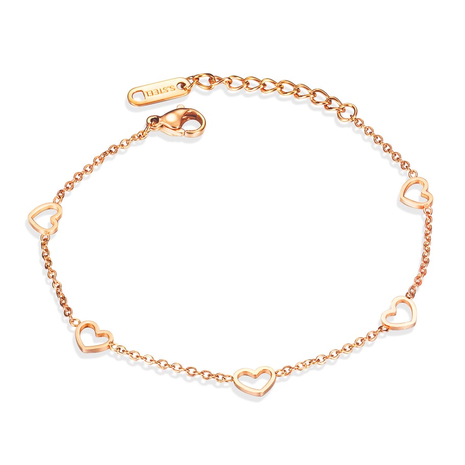Einfache Herz-Kettenarmbänder aus Edelstahl 
