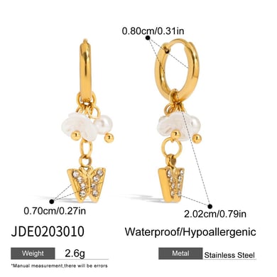 Orecchini pendenti in acciaio inossidabile color oro con fiori romantici h5 Immagine2