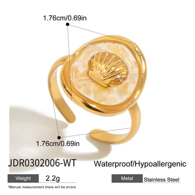 Anello statement color oro in acciaio inossidabile Oceanic h5 