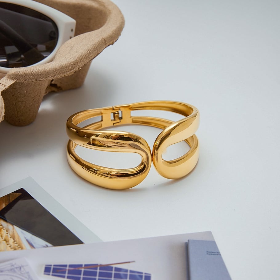Ins Style Stainless Steel Gold Color  Bangles Picture3