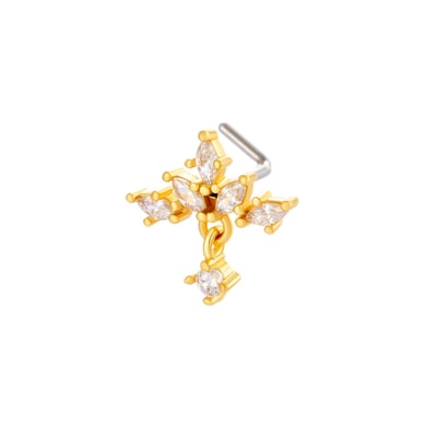 1 pièce de piercing de nez design en cuivre doré et zircon pour femme h5 