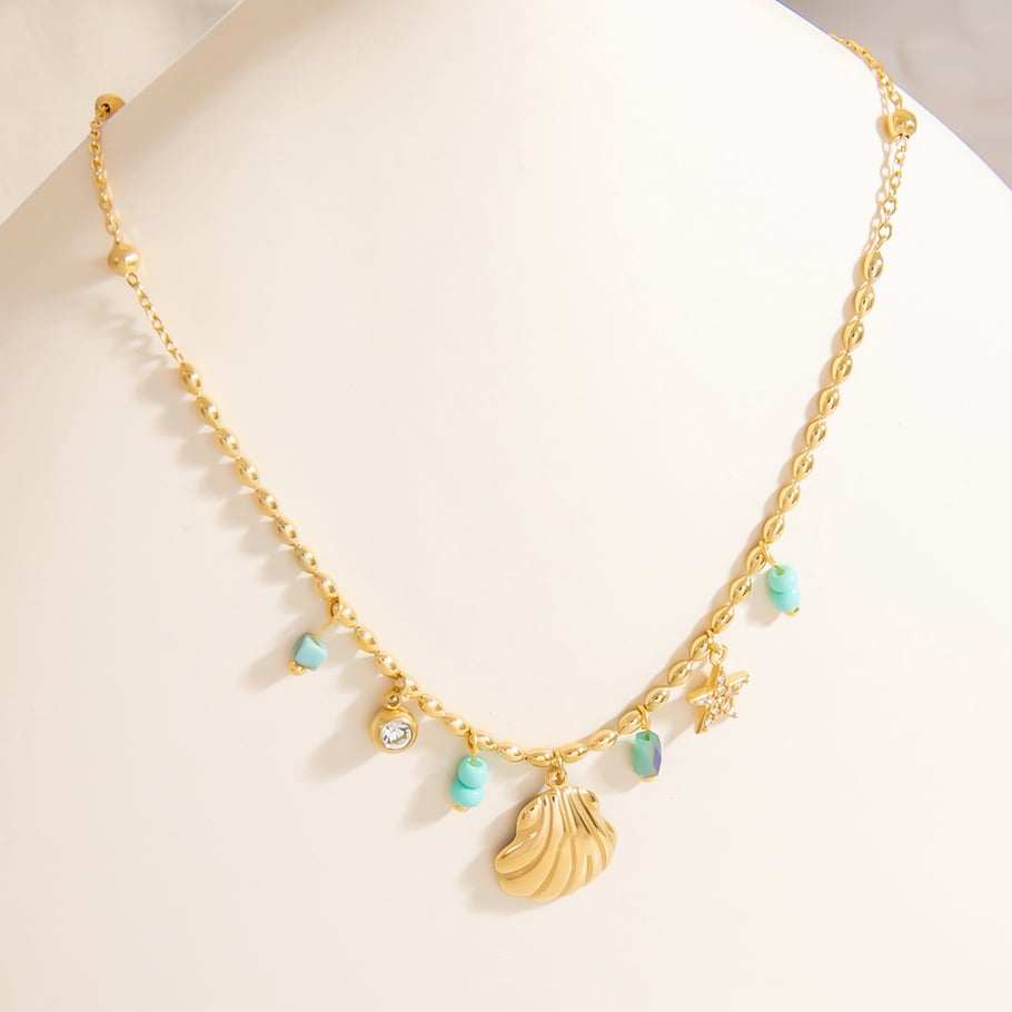Vacation Shell Stainless Steel Gold Color Women's Pendant Necklaces Picture5