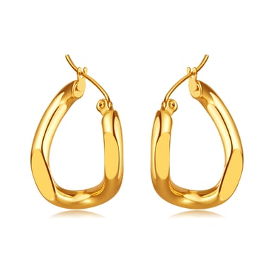 1 Paar einfache Serie süße geometrische Edelstahl Gold Farbe Damen Ohrstecker h5 