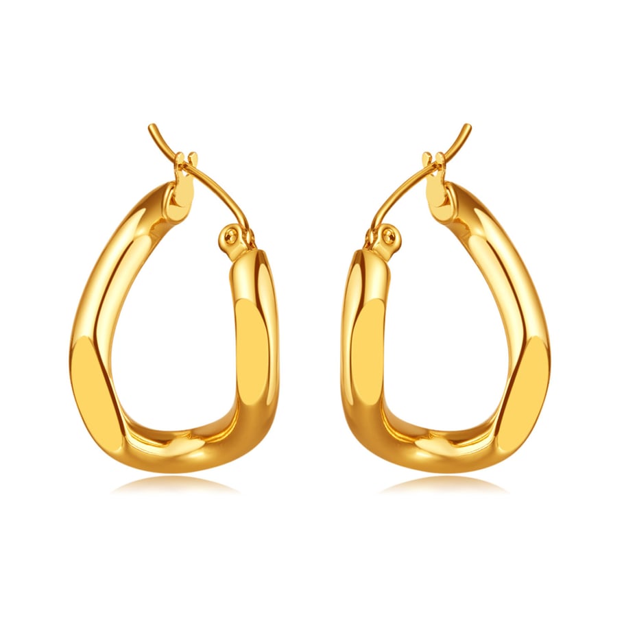 1 Paar einfache Serie süße geometrische Edelstahl Gold Farbe Damen Ohrstecker 