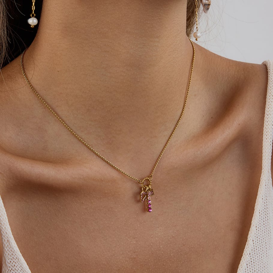 Sweet Heart Stainless Steel Gold Color Pendant Necklaces h5Picture4