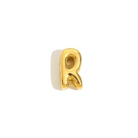 Halskette mit hohlem kleinen Buchstabenanhänger – Gold – R Bild44